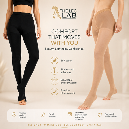 Collants de Compressão com Ponta Aberta - Nível 3 (34-46 mmHg)