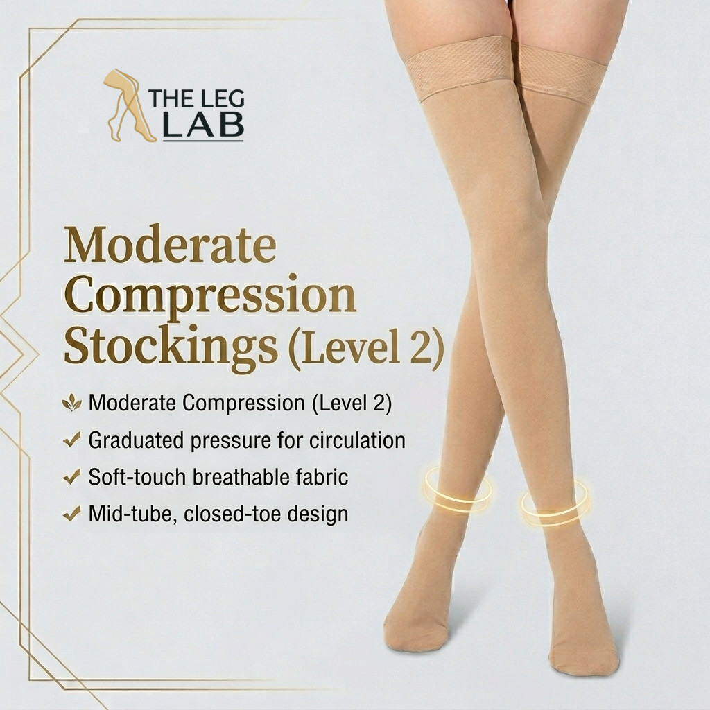 Meias de Compressão Moderada - Nível 2 (23-32 mmHg)